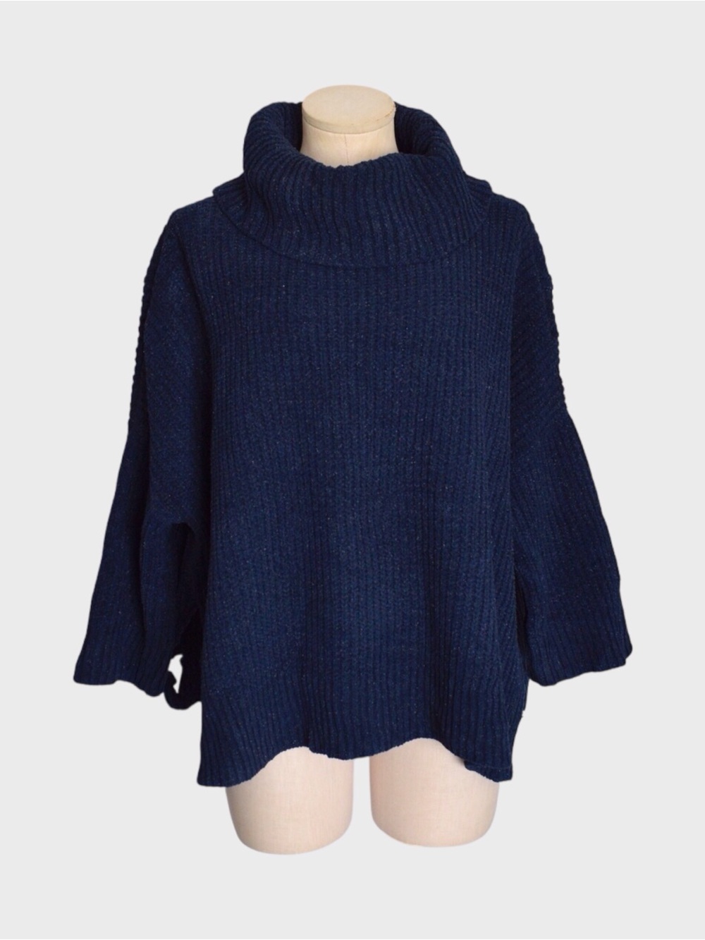 Ann Taylor Petite Oversized Shimmer Cowl Neck Poncho Sweater